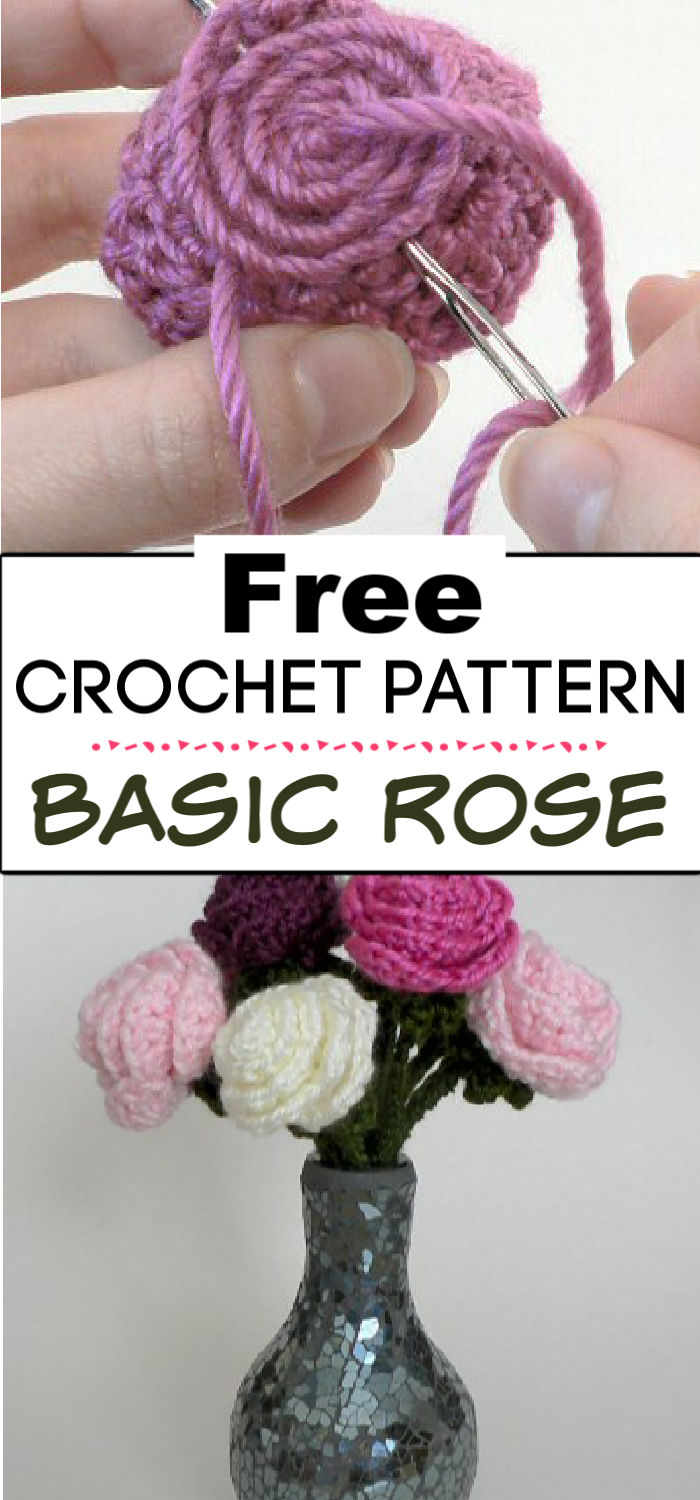 11 Free Easy Rose Crochet Pattern - Crochet with Patterns