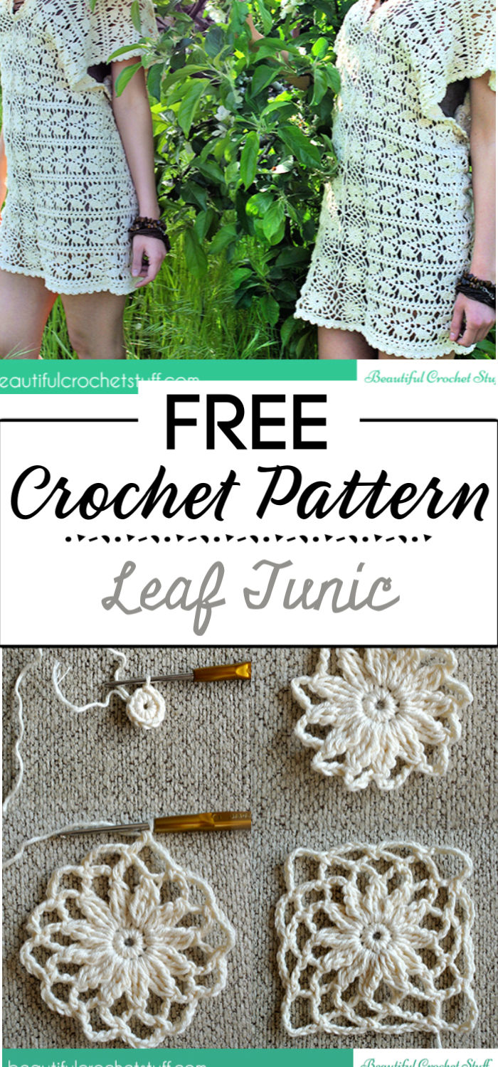 4. Crochet Leaf Tunic Free Pattern