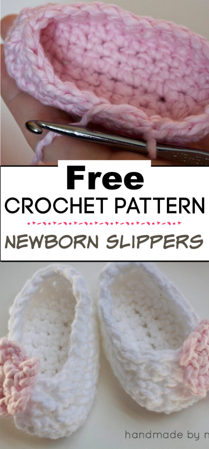 5. Crocheted Newborn Slippers