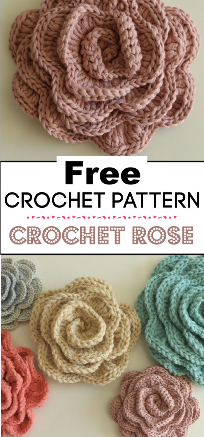 11 Free Easy Rose Crochet Pattern - Crochet with Patterns