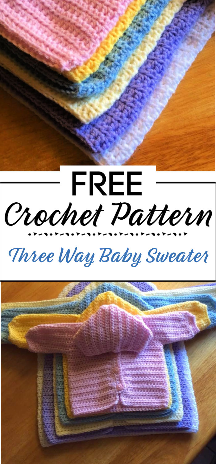 7. Crochet Three Way Baby Sweater