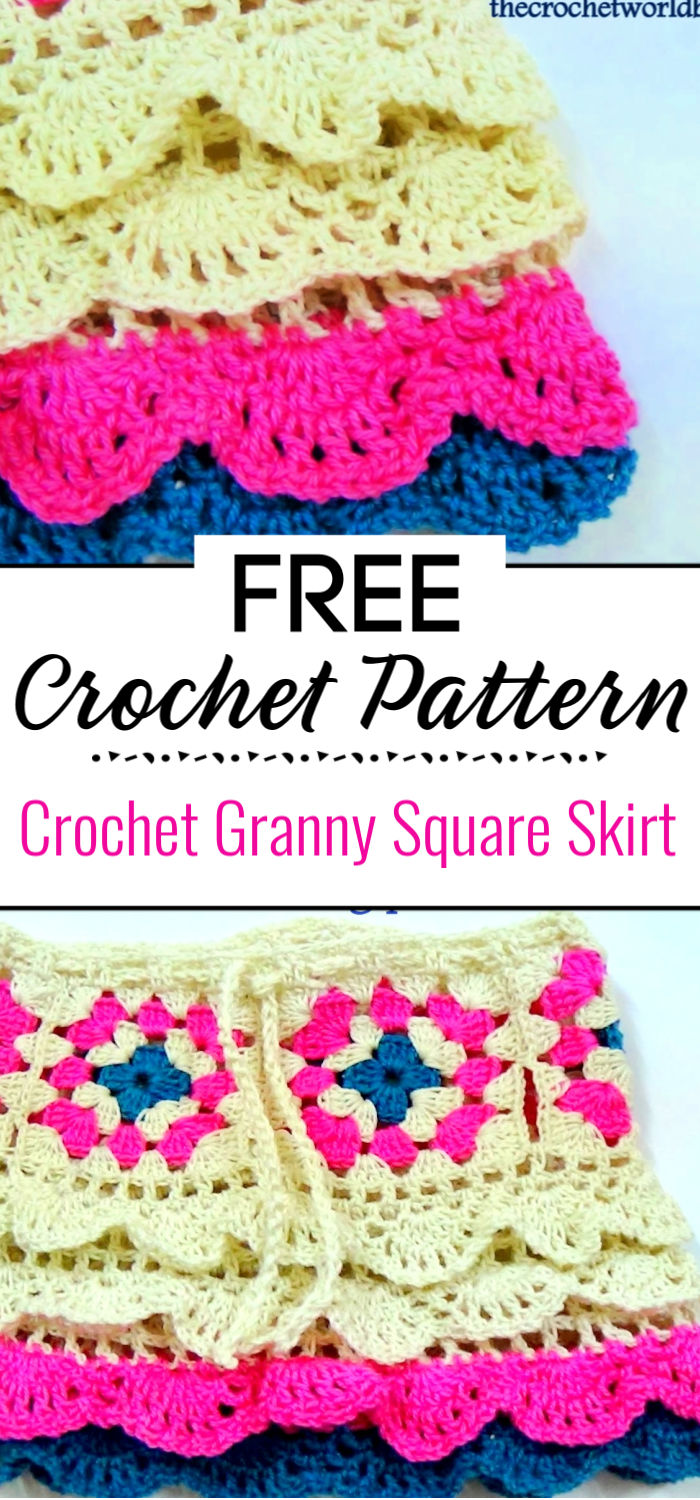 92. Crochet Granny Square Skirt