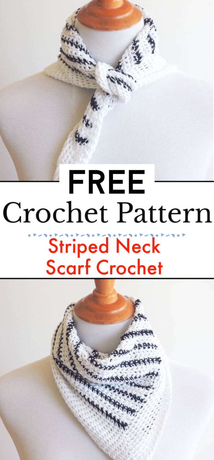 95. Striped Neck Scarf Crochet Pattern