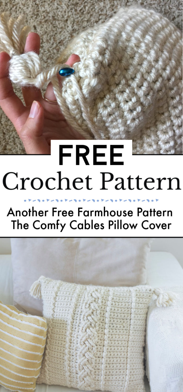 Another Free Farmhouse Pattern The Comfy Cables Pillow Cover