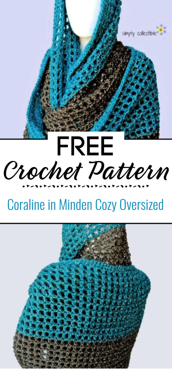 Coraline in Minden Cozy Oversized Free Cowl Wrap Pattern