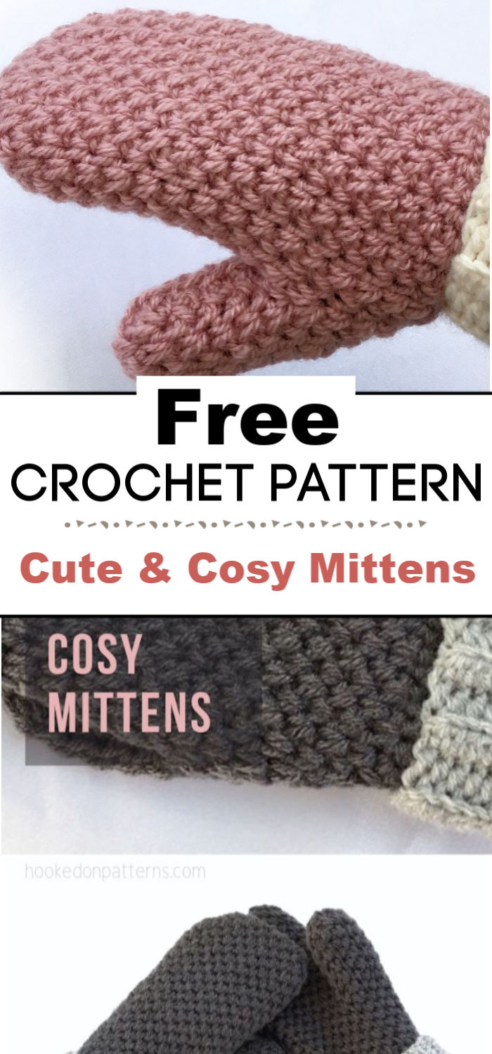 Cute Cosy Free Crochet Mittens Pattern