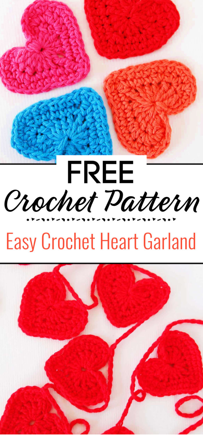 Easy Crochet Heart Garland Pattern
