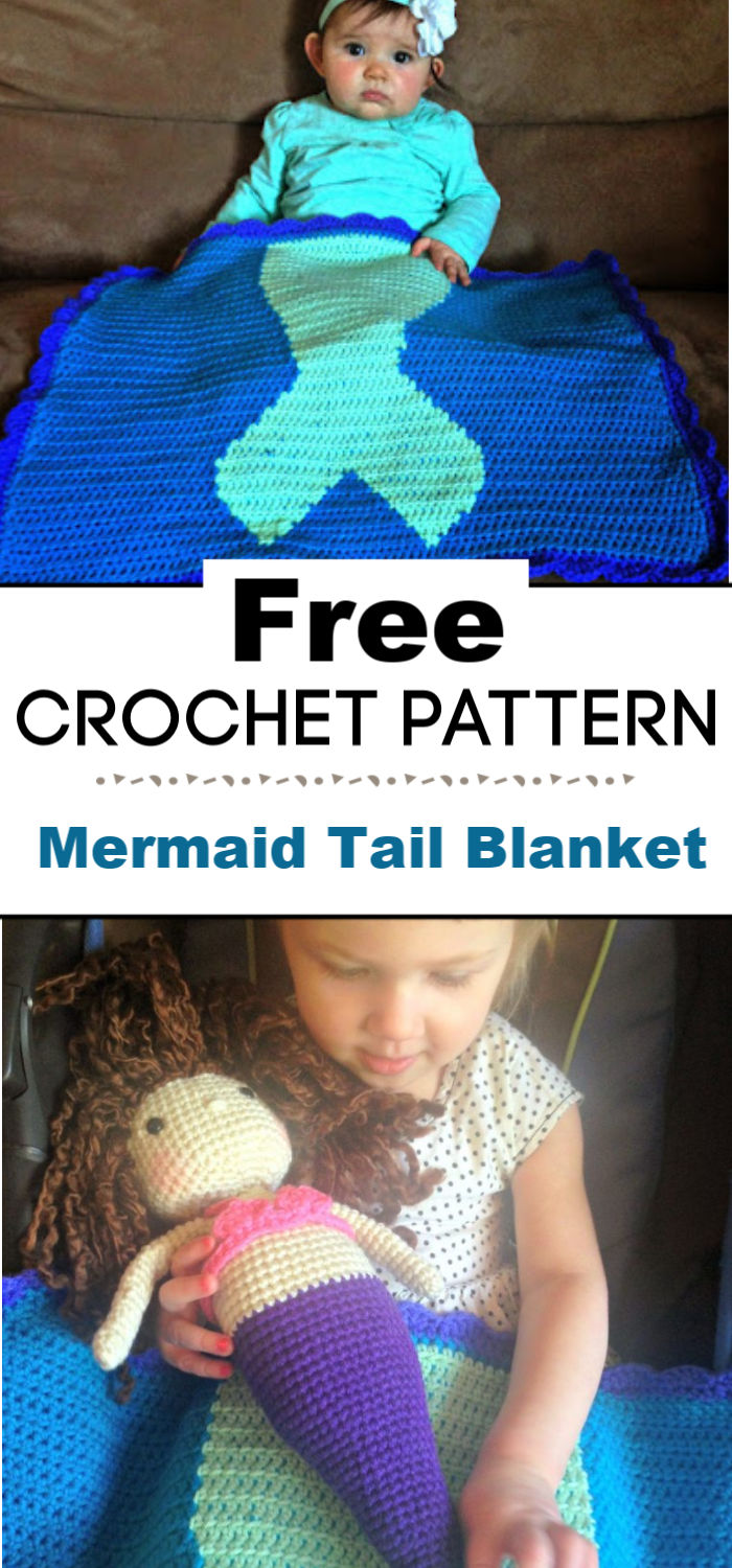 11 Crochet Mermaid Tail Blanket Free Patterns - Crochet with Patterns