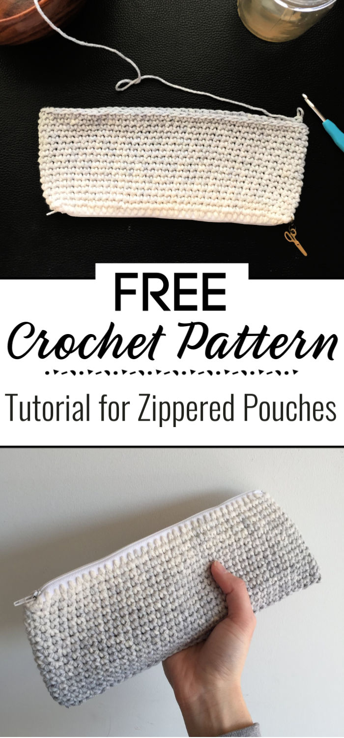 Free Crochet Pattern and Tutorial for Zippered Pouches