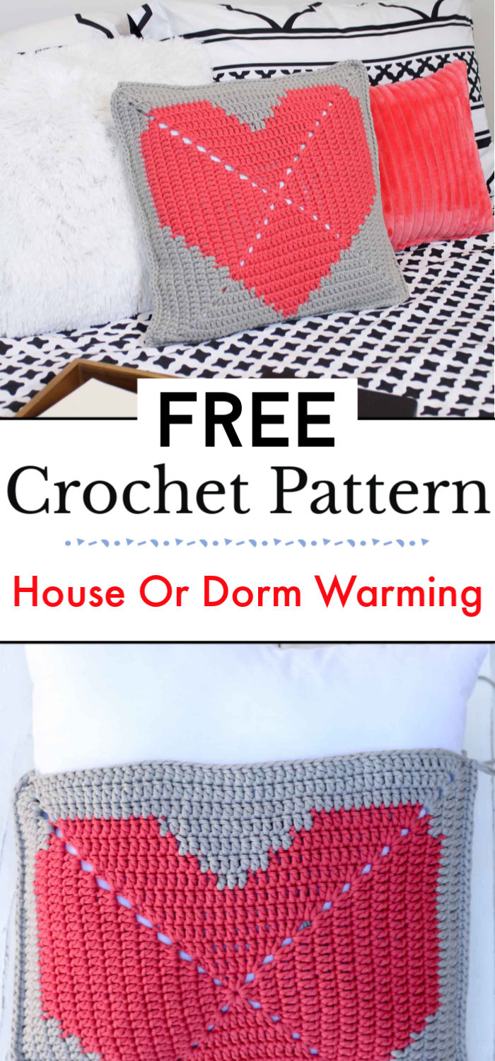 House Or Dorm Warming Free Crochet Pillow Pattern