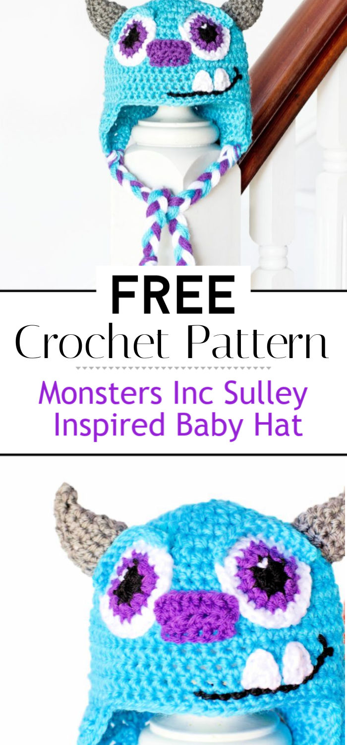 Monsters Inc Sulley Inspired Baby Hat Crochet Pattern