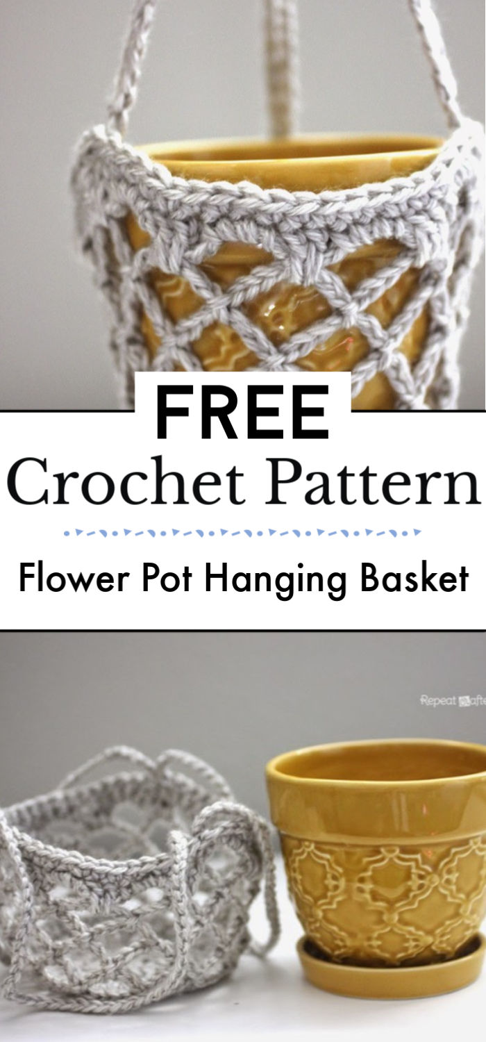Crochet Flower Pot Hanging Basket