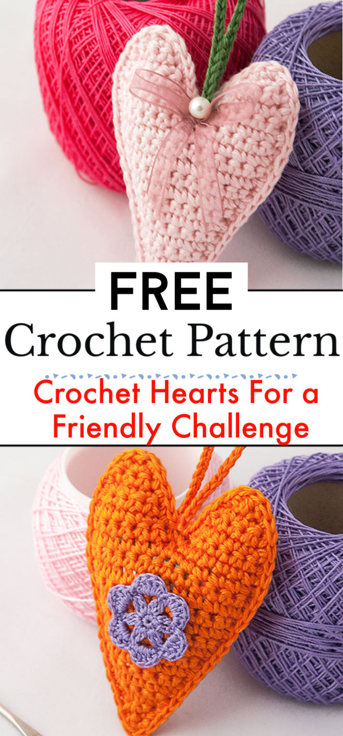 Crochet Hearts Free Pattern For a Friendly Challenge
