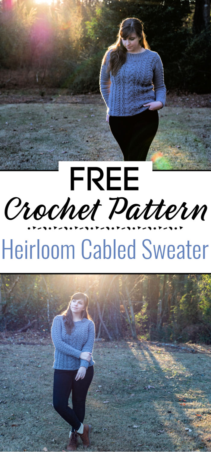 Crochet Heirloom Cabled Sweater