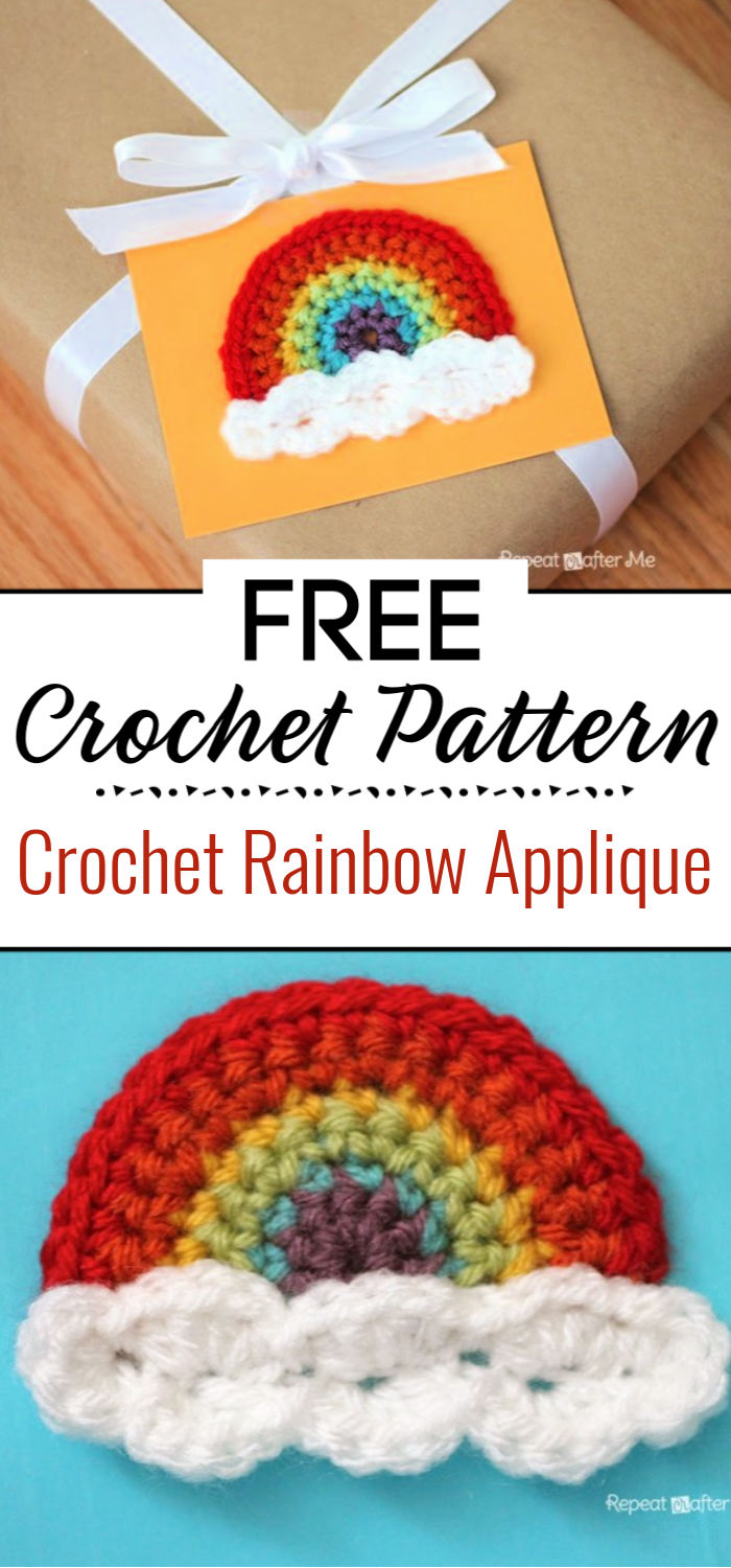 Crochet Rainbow Applique