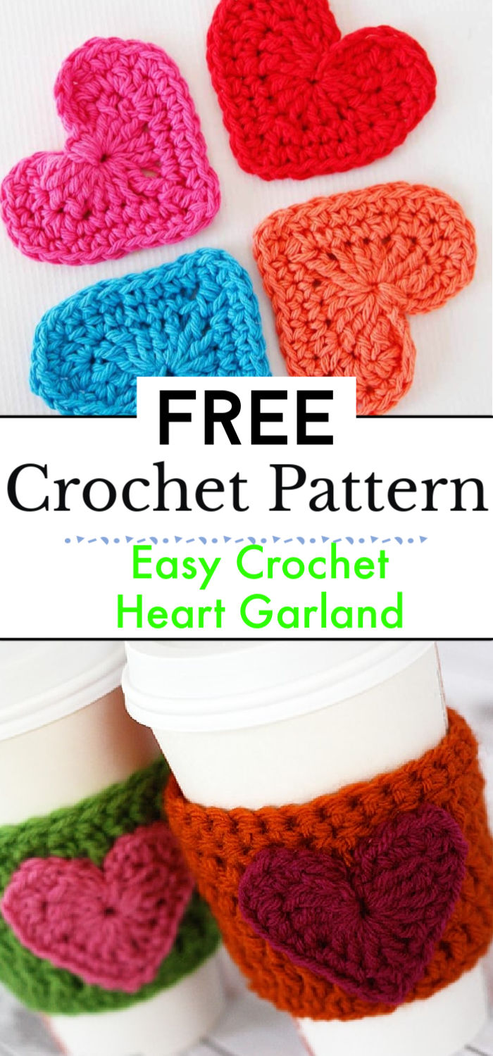Easy Crochet Heart Garland Pattern