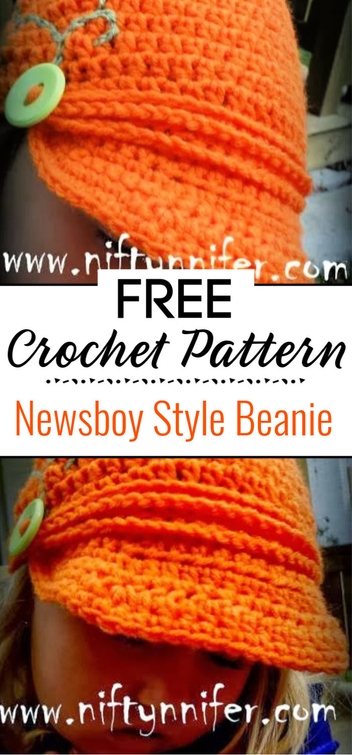 Free Newsboy Style Beanie Crochet Pattern