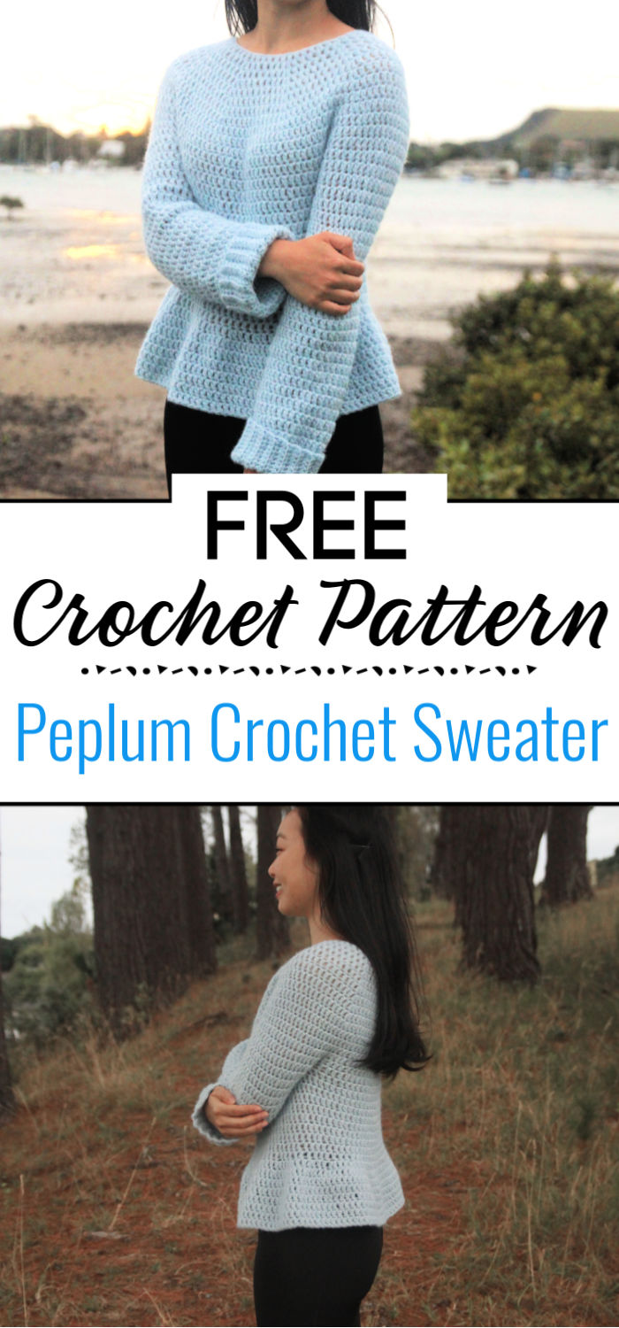 Peplum Crochet Sweater Free Pattern