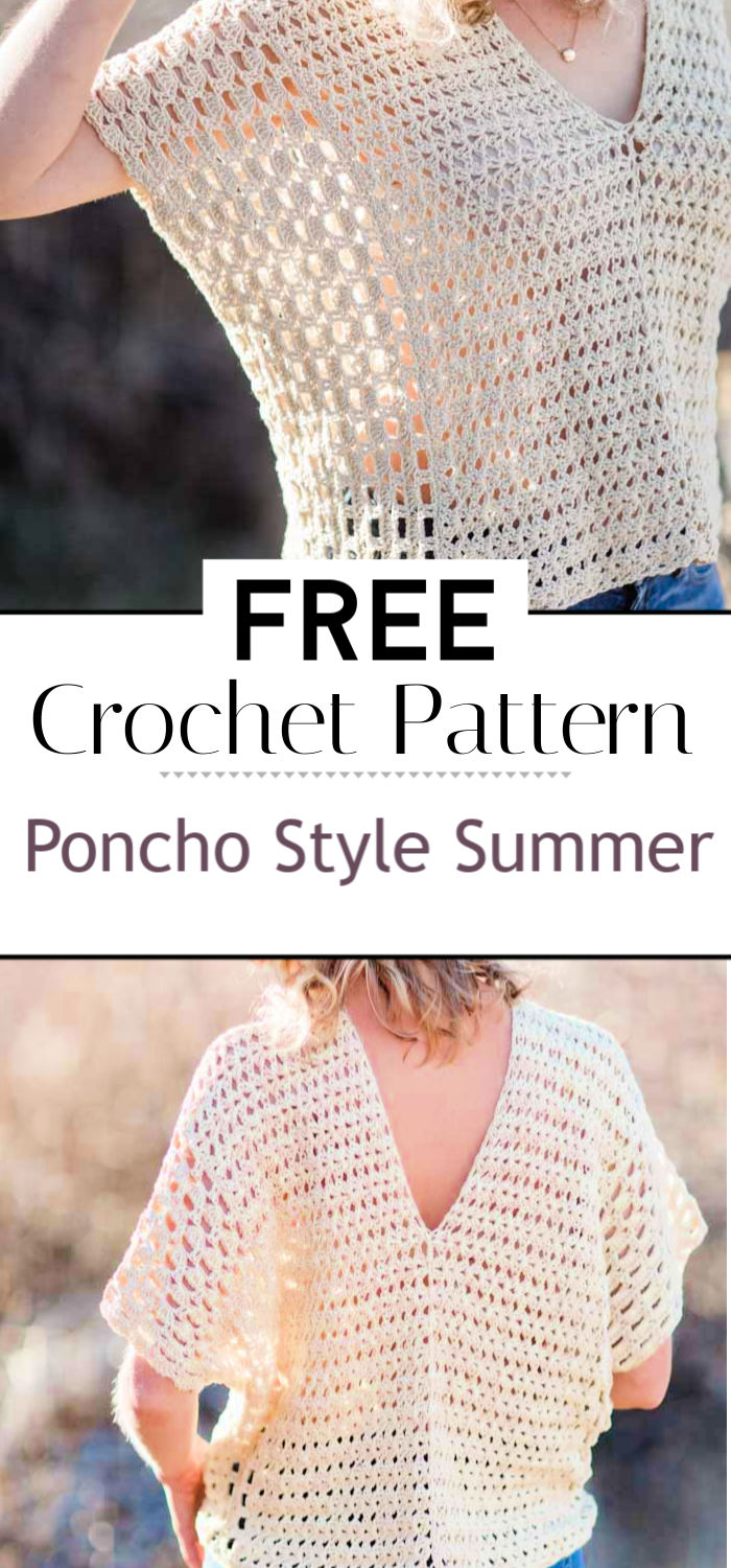 Poncho Style Summer Crochet Top Free Pattern