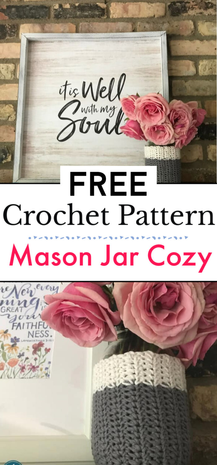 Crochet Mason Jar Cozy Free Pattern