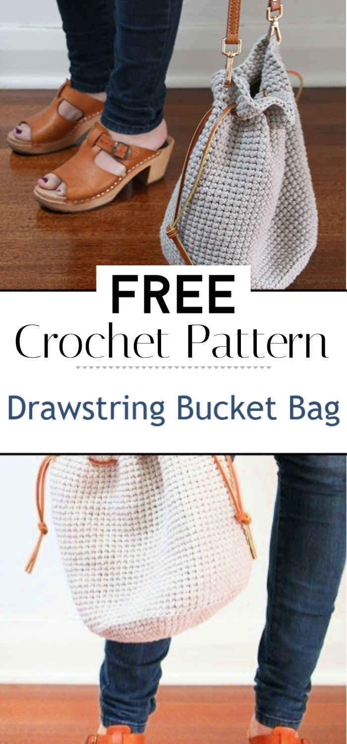 11 Crochet Drawstring Bags Free Patterns - Crochet with Patterns