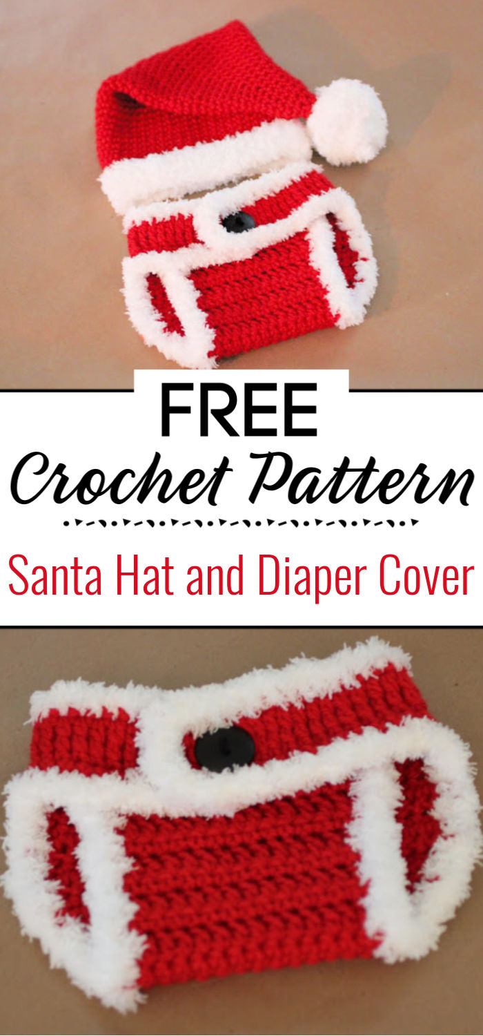 Crochet Santa Hat and Diaper Cover