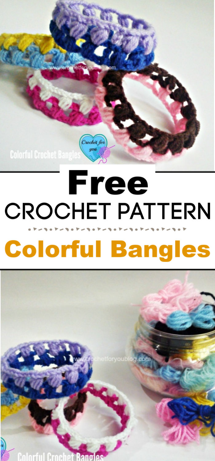 Free Colorful Crochet Bangles Pattern