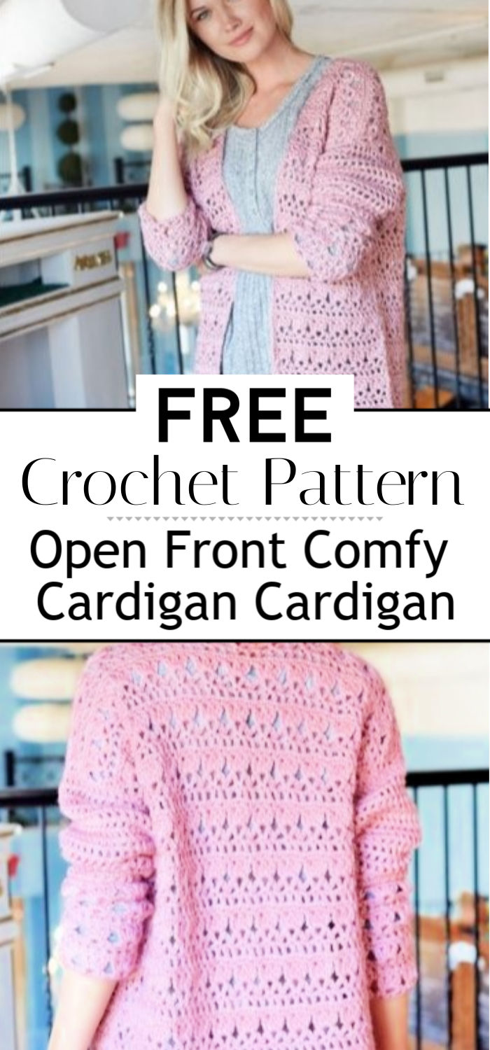 Open Front Comfy Cardigan Free Crochet Cardigan