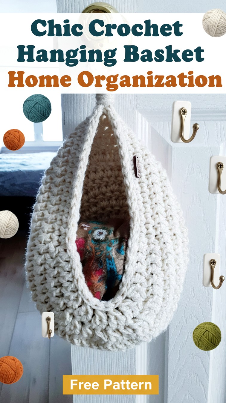 15 Free Crochet Hanging Basket Pattern Easy & Stylish Home Storage ...