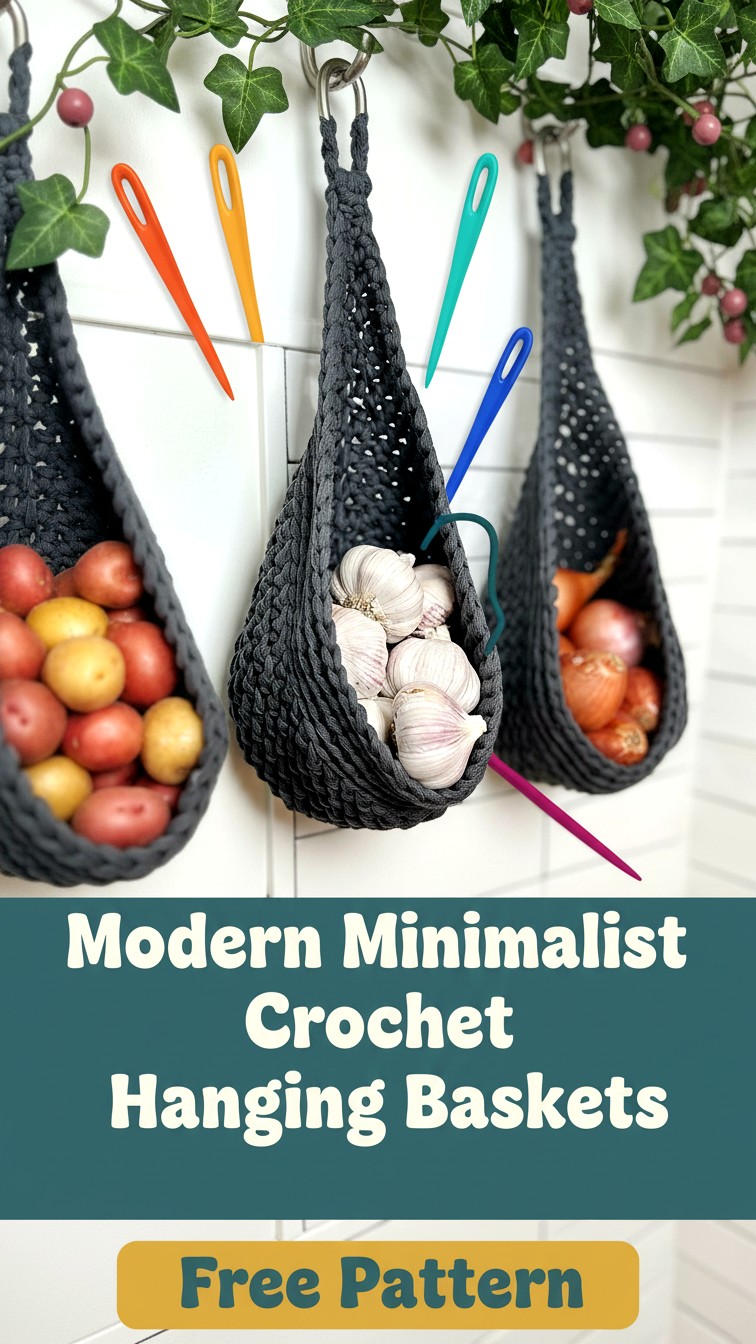 15 Free Crochet Hanging Basket Pattern Easy & Stylish Home Storage ...