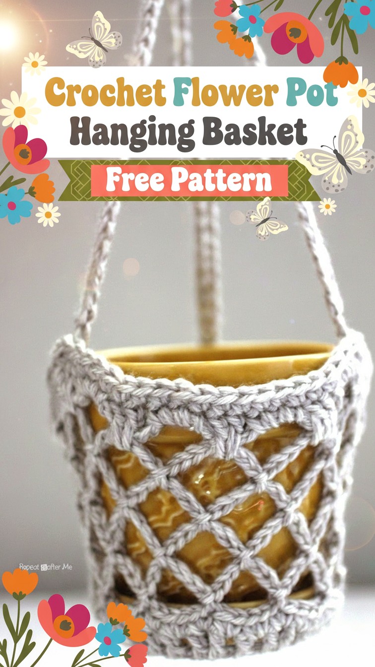 15 Free Crochet Hanging Basket Pattern Easy & Stylish Home Storage ...