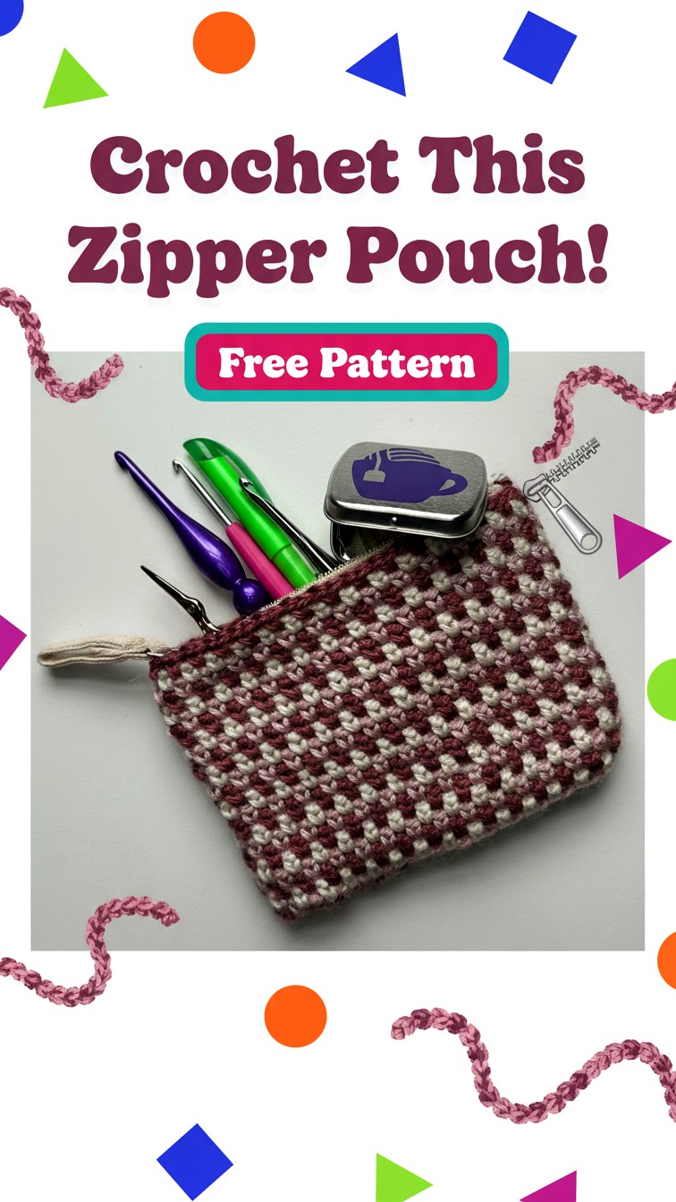 15 Free Crochet Zipper Pouch Pattern Easy & Beginner Friendly - Crochet ...