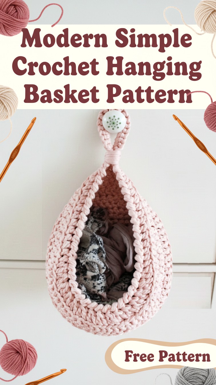 15 Free Crochet Hanging Basket Pattern Easy & Stylish Home Storage ...