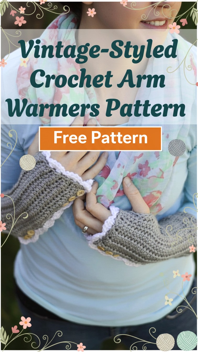 10 Free Crochet Arm Warmers Pattern Easy Fingerless Design - Crochet ...