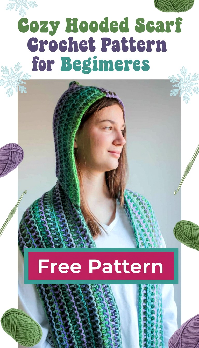 11 Easy Free Crochet Hooded Scarf Patterns - Crochet with Patterns