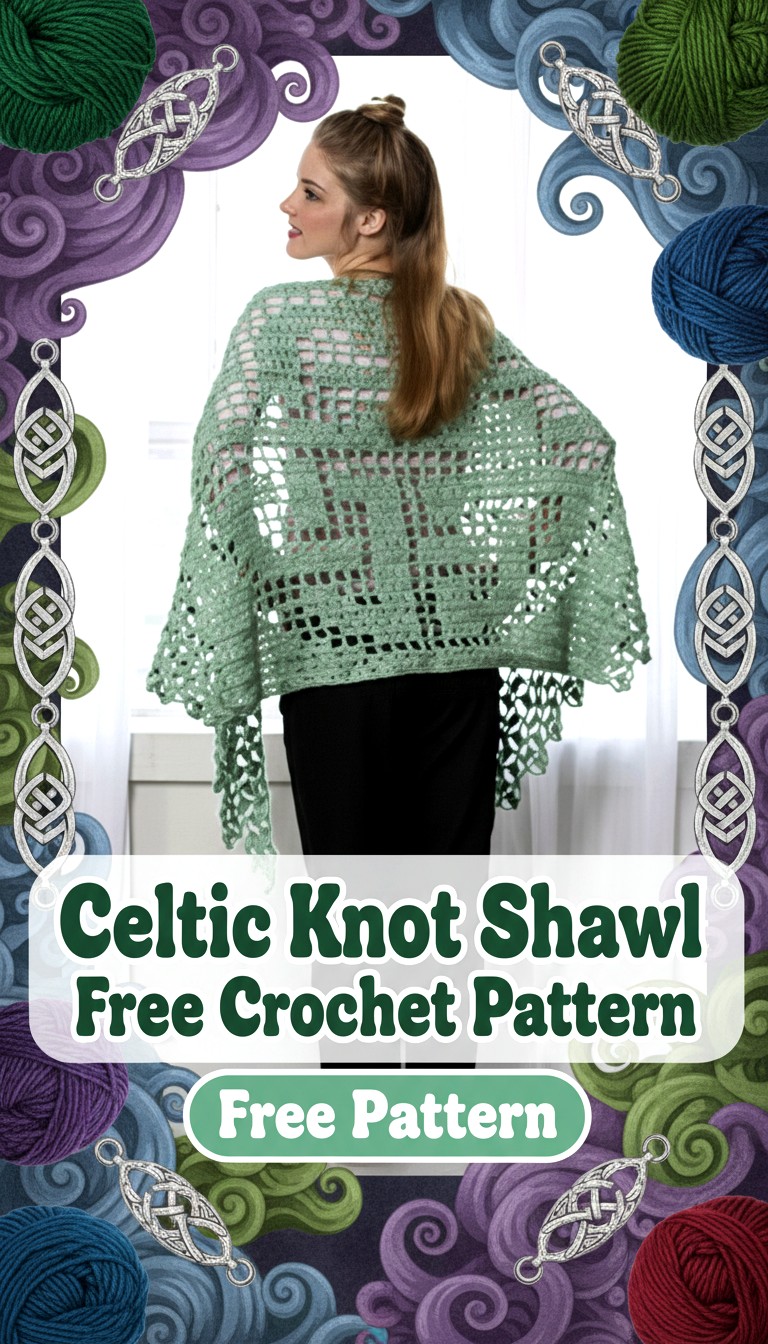 10 Free Celtic Weave Filet Crochet Shawl Pattern - Crochet with Patterns