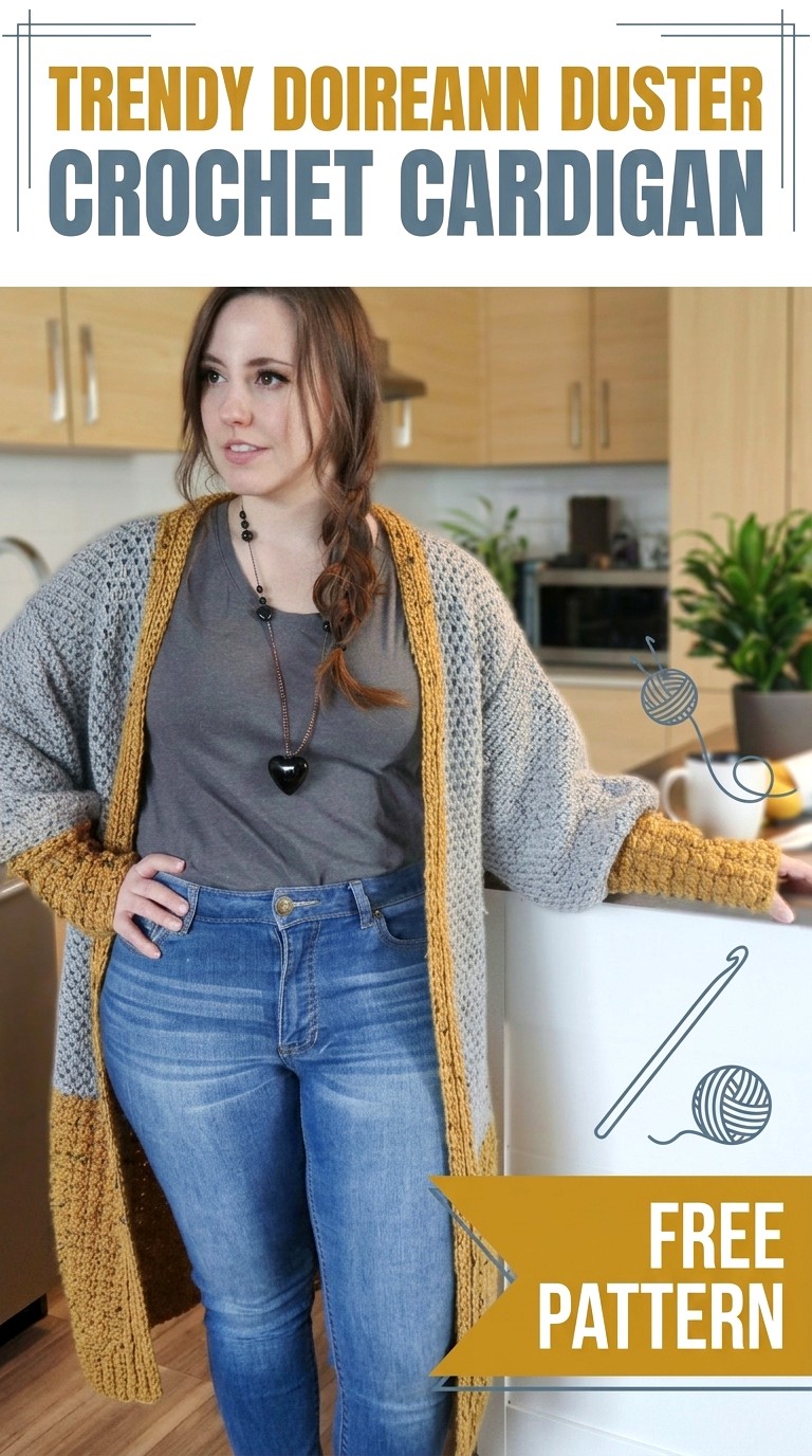 10 Crochet Long Cardigan Patterns - Crochet with Patterns