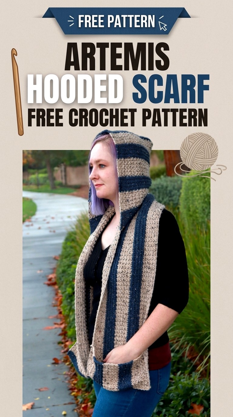 10 Free Hooded Scarf Crochet Pattern - Crochet with Patterns