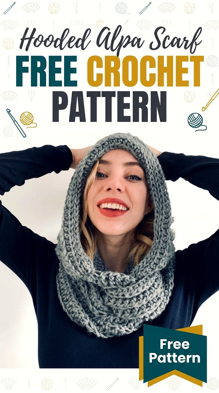 10 Free Hooded Scarf Crochet Pattern - Crochet with Patterns
